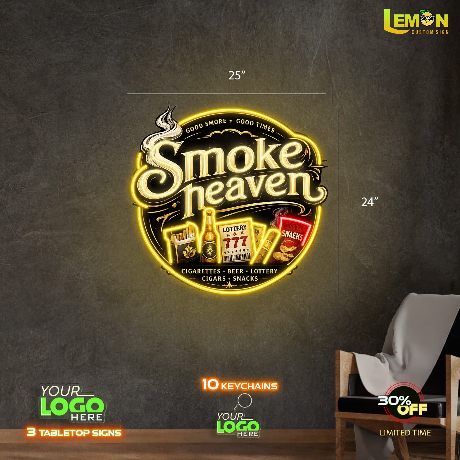 Smoke heaven | LED NEON SIGN (INDOOR SIGN)