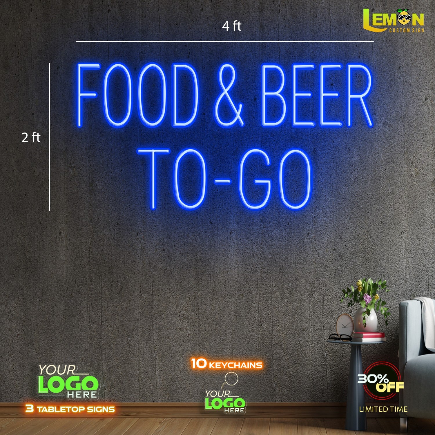 FOOD & BEER TO GO | LED NEON SIGN