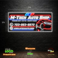 M TECH AUTO SHOP | LED NEON SIGN ( OUTDOOR SIGN)