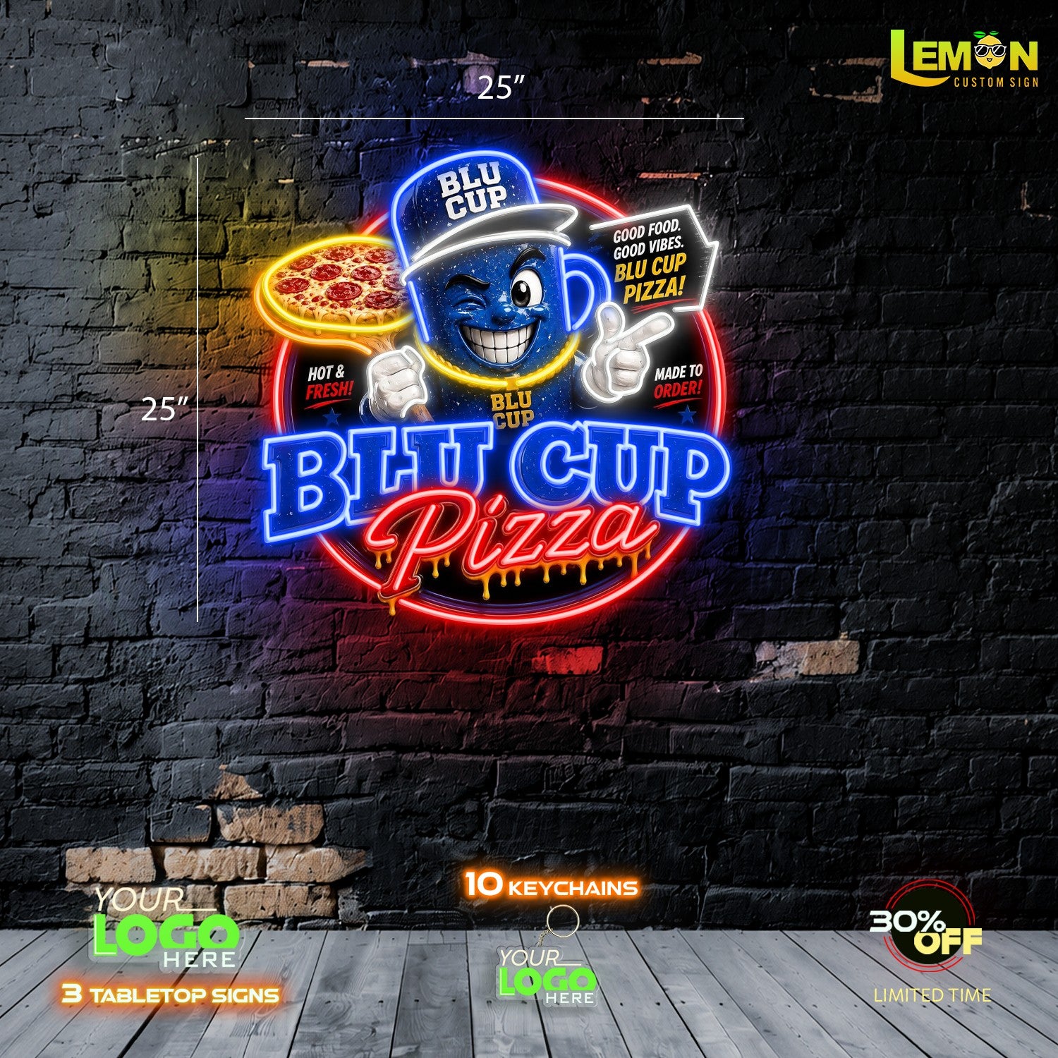 BLU CUP Pizza| LED NEON SIGN