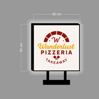 Wanderlust PIZZERIA | ILLUMINATED BLADE SIGN; LED NEON SIGN (2 signs)
