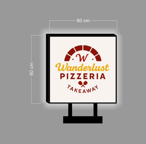Wanderlust PIZZERIA | ILLUMINATED BLADE SIGN; LED NEON SIGN (2 signs)
