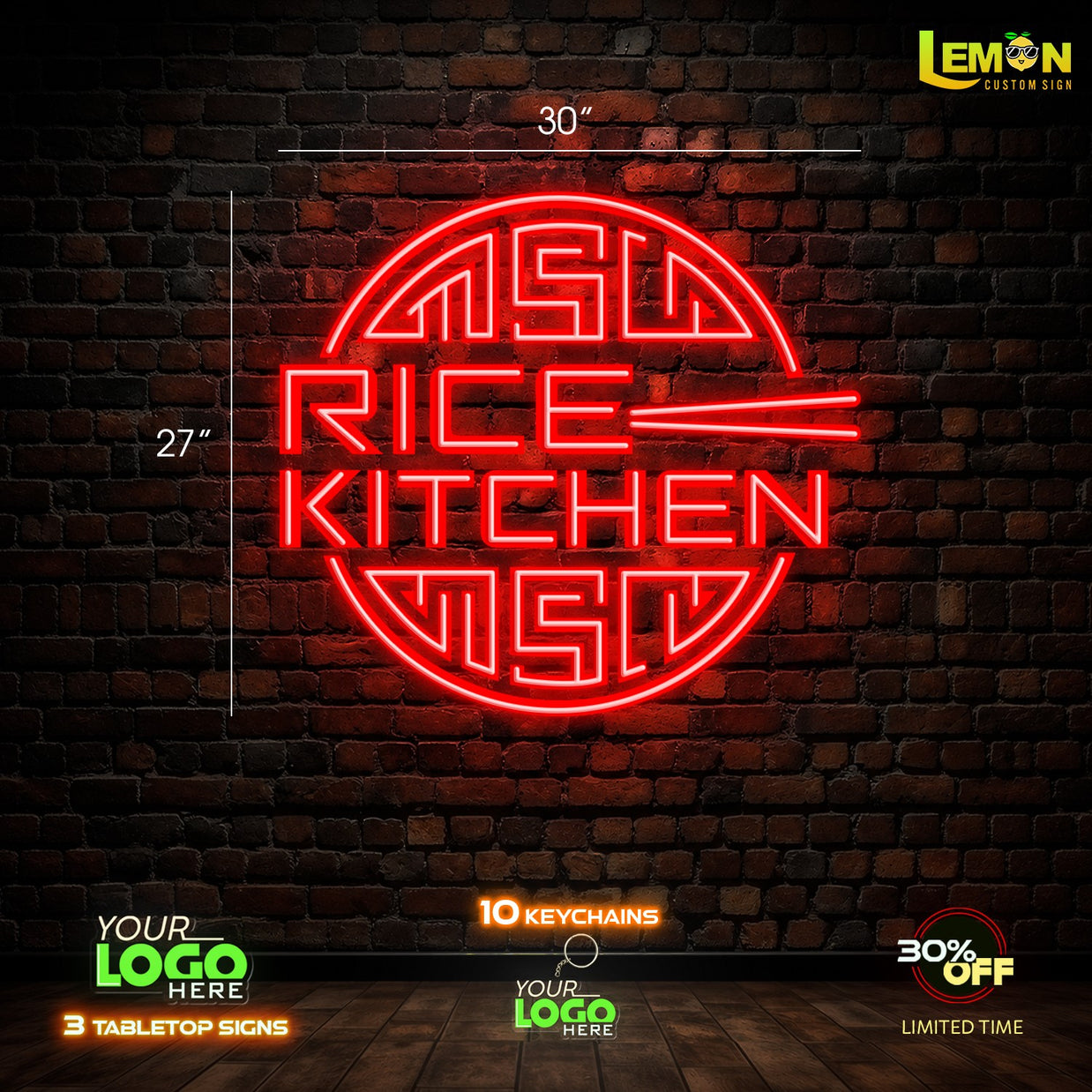 RICE KITCHEN LED NEON SIGN