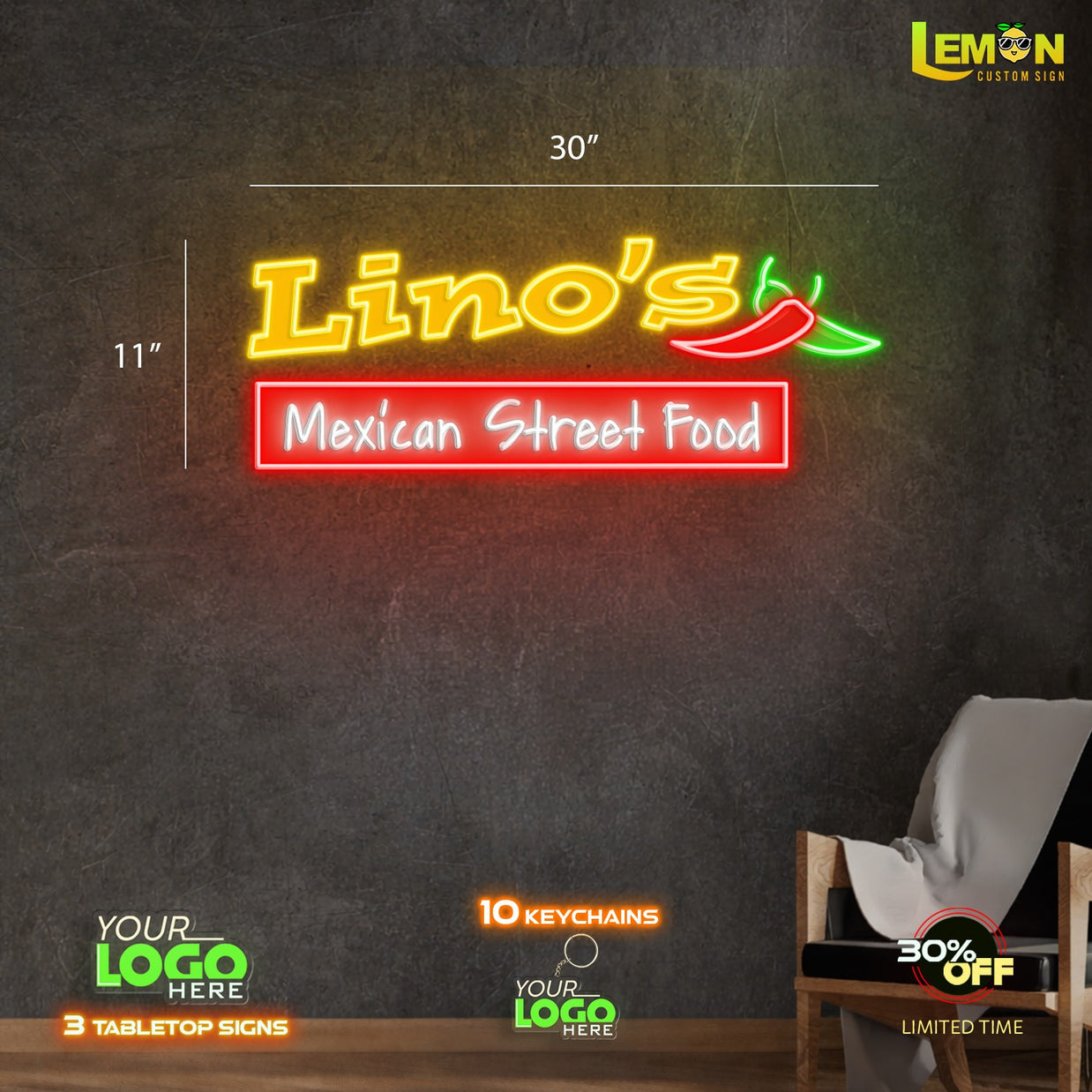 Lino's Mexican Street Food | LED NEON SIGN