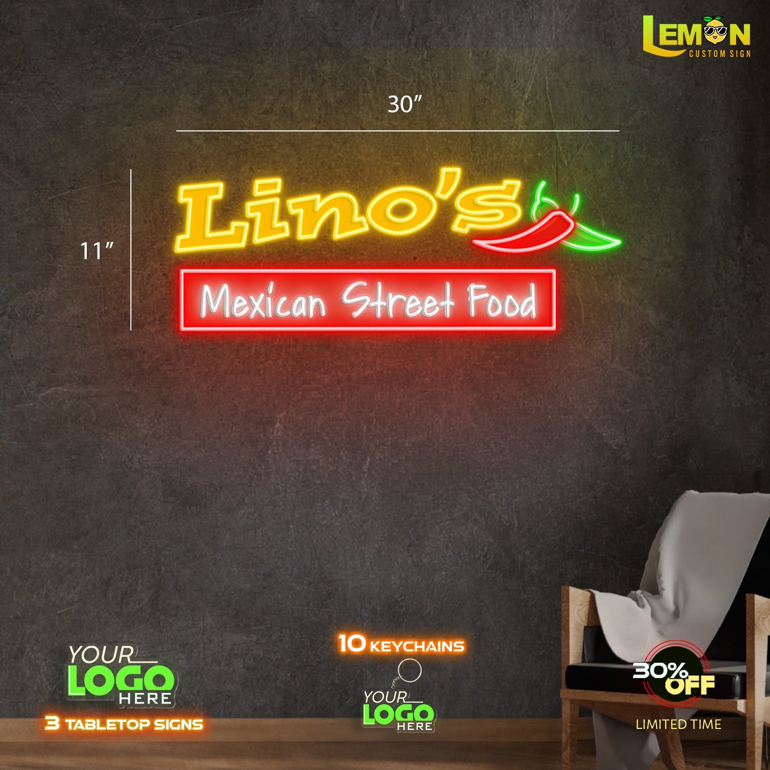 Lino's Mexican Street Food | LED NEON SIGN
