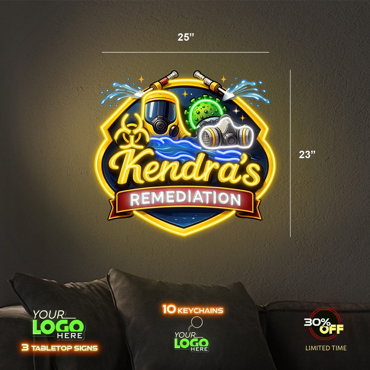 Kendra’s  Epoxy Flooring Sign And Kendra’s Remediation Sign And Big Daddy’s Boom Boom Room Sign| LED NEON SIGN ( 3 SIGNS)