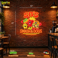 SB'S SMASH & DOGS | LED NEON SIGN ( 2 OUTDOOR SIGNS)