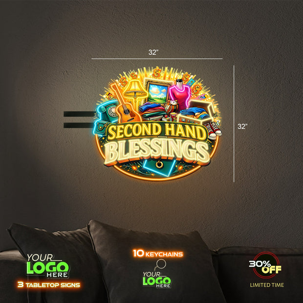 SECOND HAND BLESSINGS| LED NEON SIGN (DOUBLE-SIDED SIGN)