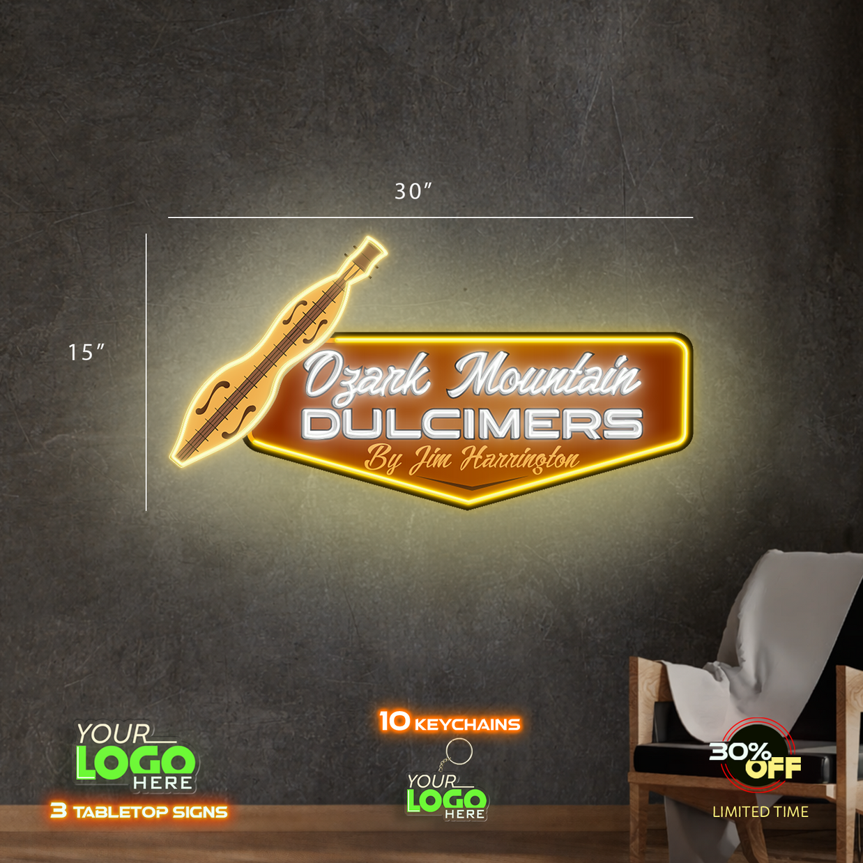 Drank Mountain DULCIMERS | LED NEON SIGN