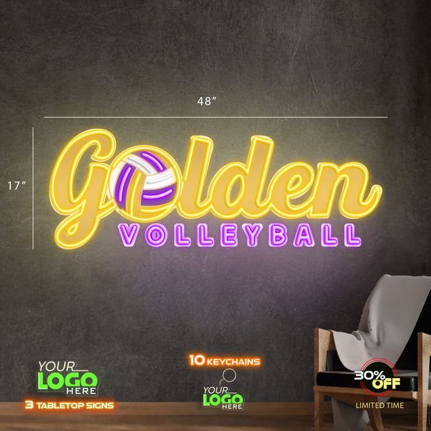 Golden volleyball | LED NEON SIGN