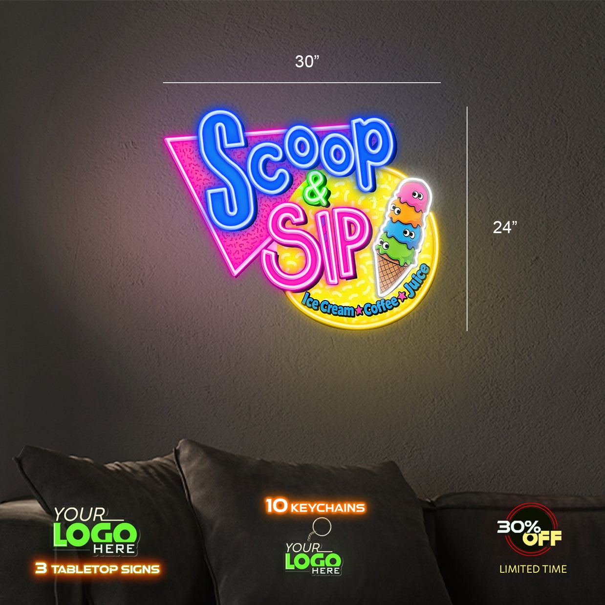 Scoop And Sip | LED NEON SIGN