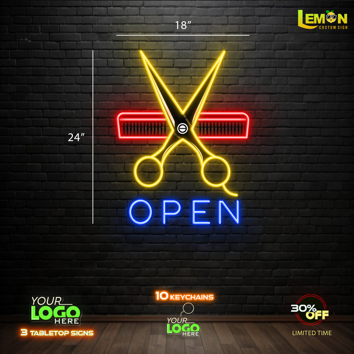 OPEN | LED NEON SIGN (24x18 inches)