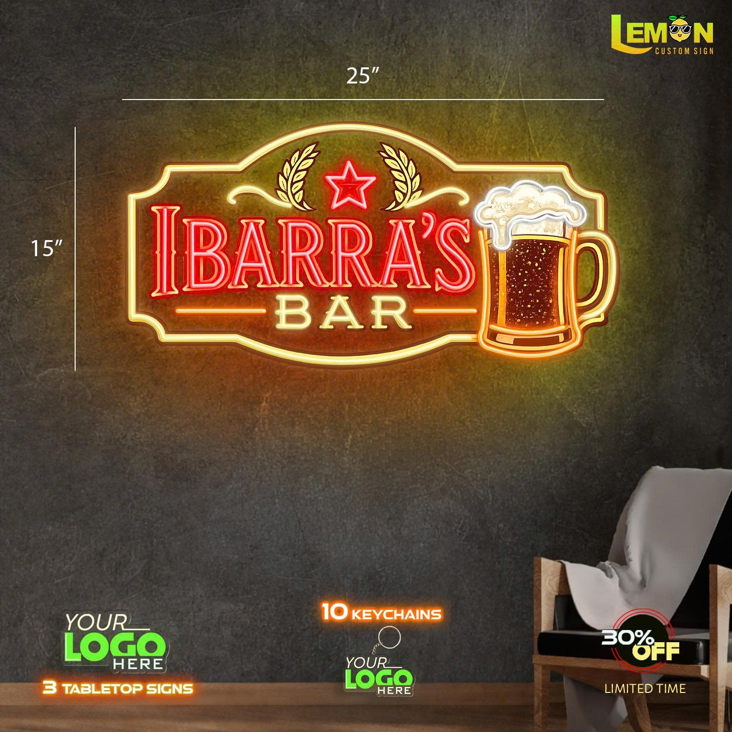 IBARRA'S BAR |LED NEON SIGN