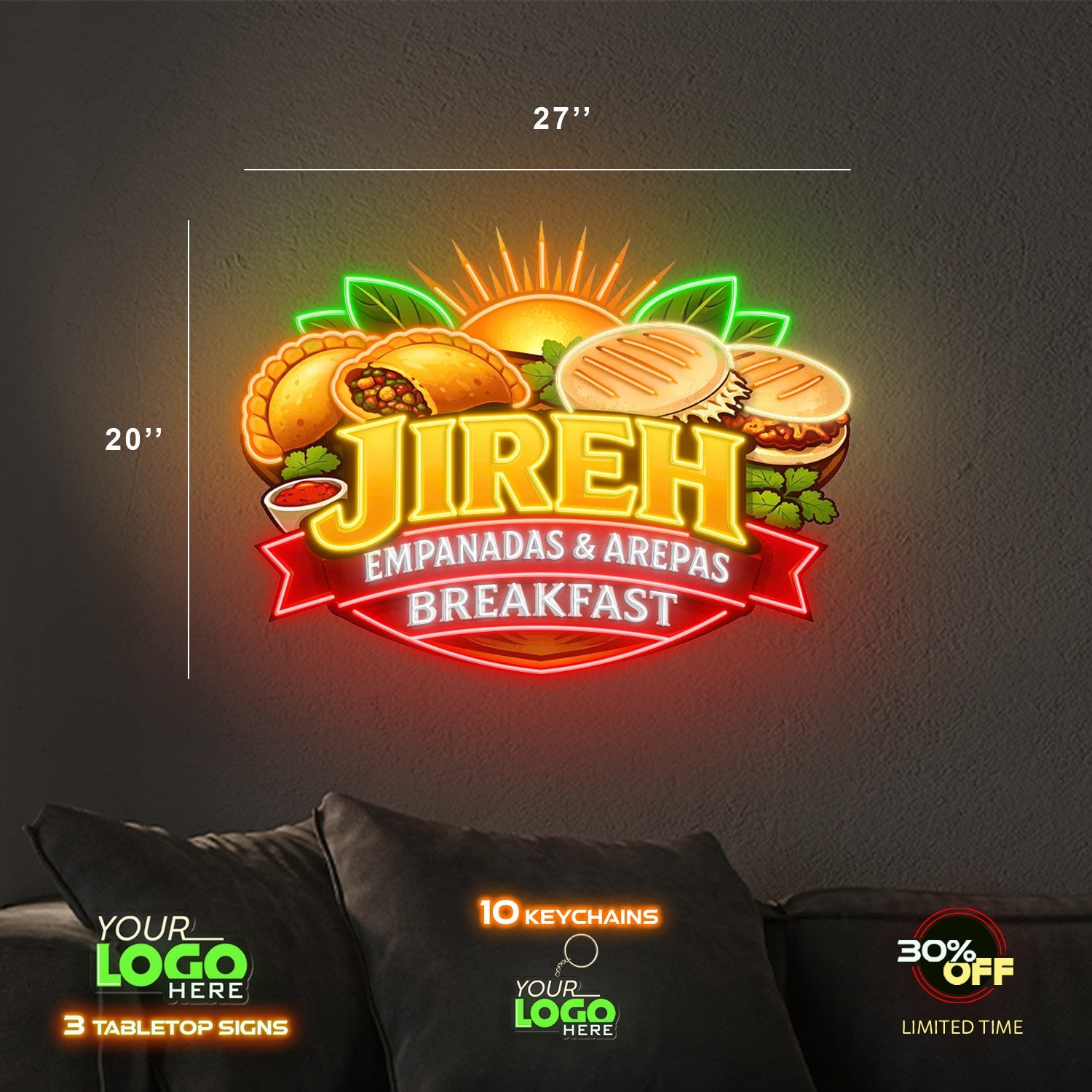 JIREH Enmpanadas And Arepas | LED NEON SIGN
