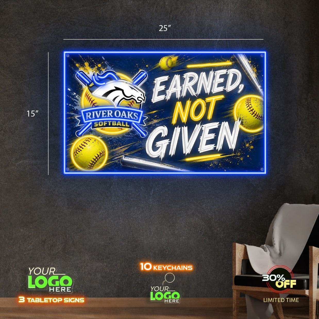 EARNED NOT GIVEN | LED NEON SIGN
