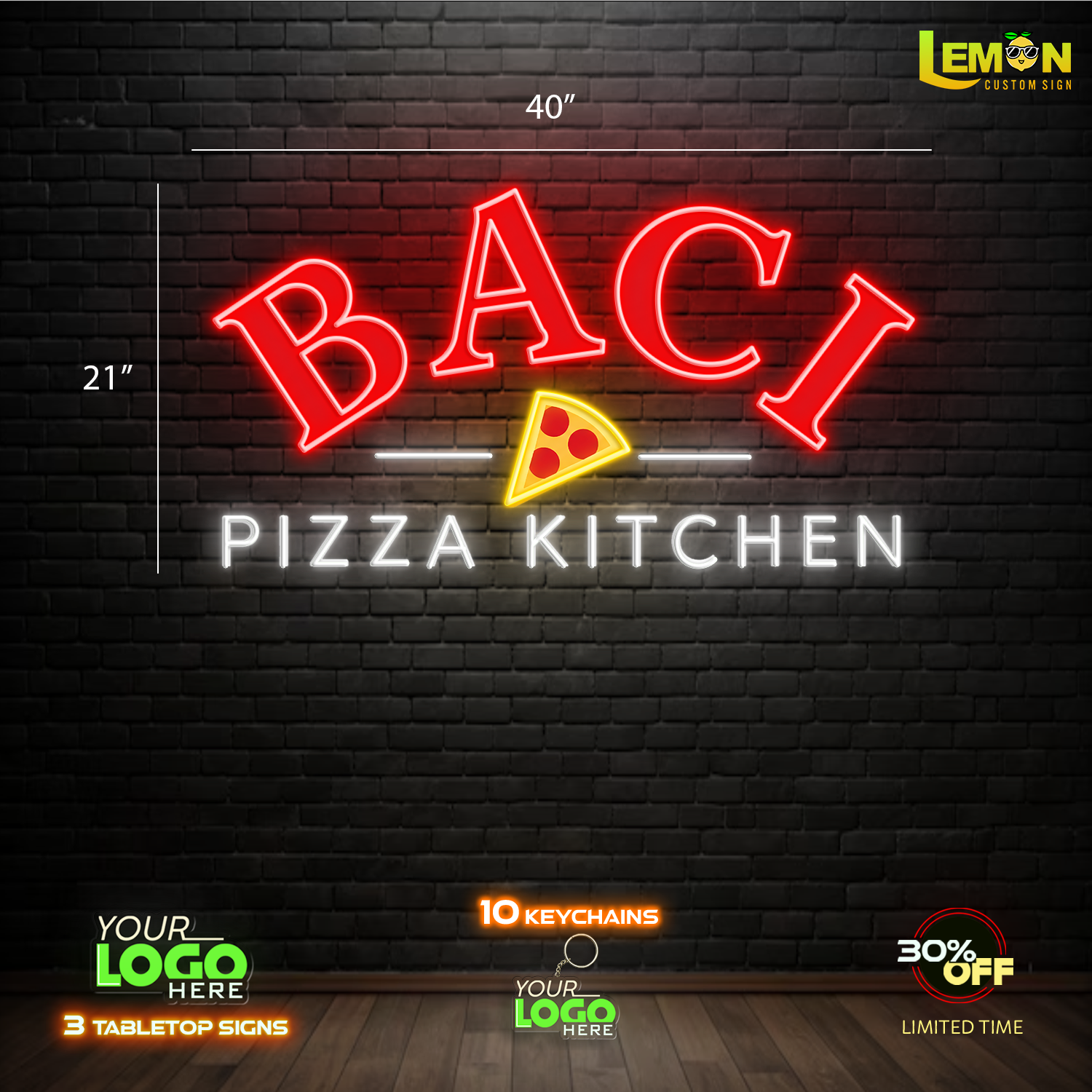 BACI PIZZA KITCHEN | LED NEON SIGN