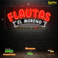 FLAUTAS EL MORENO | LED NEON SIGN (OUTDOOR)