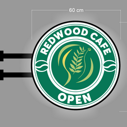 REDWOOD CAFE | ILLUMINATED BLADE  SIGN