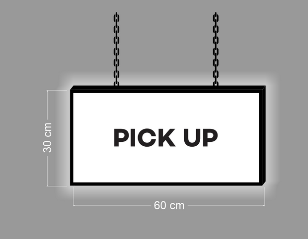 ORDER HERE; PICKUP (2 SIGNS)