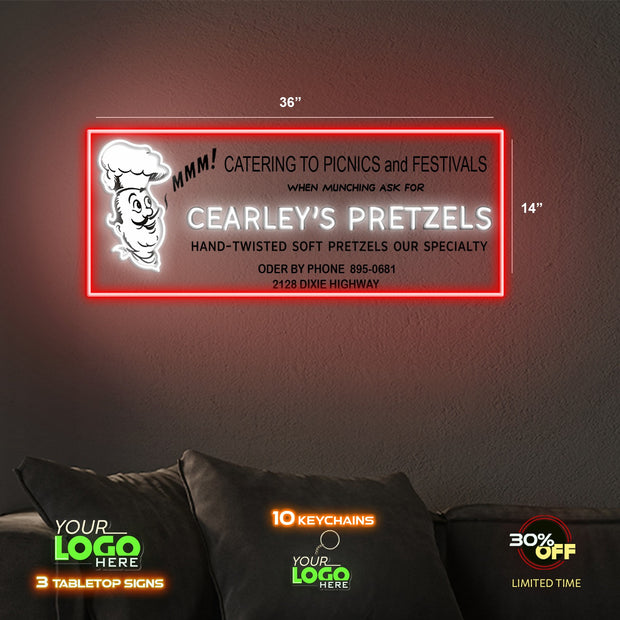 PRETZELS SIGN AND LAUNDRY SIGN | LED NEON SIGN ( 2 SIGNS)