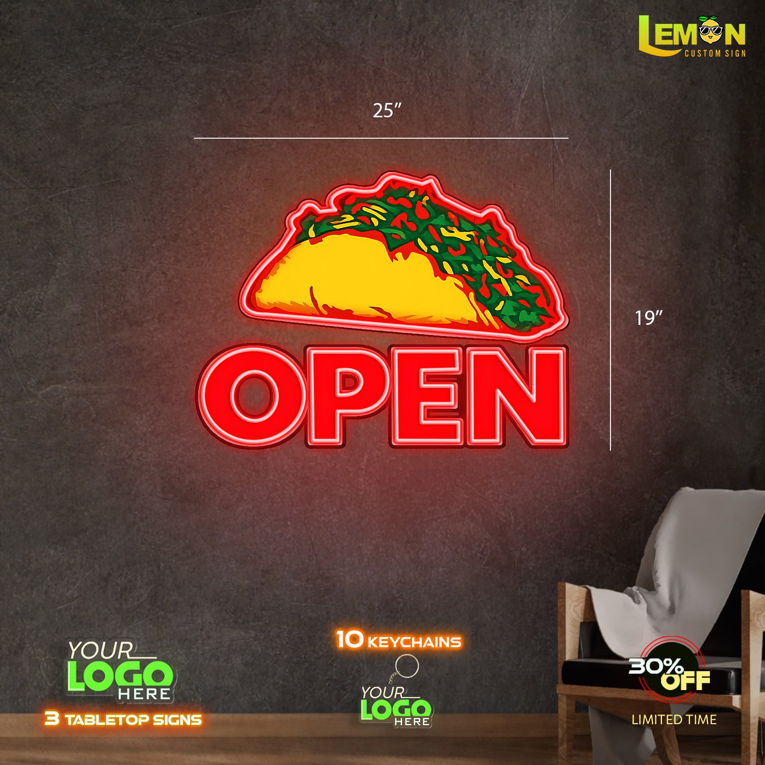 TACO OPEN | LED NEON SIGN