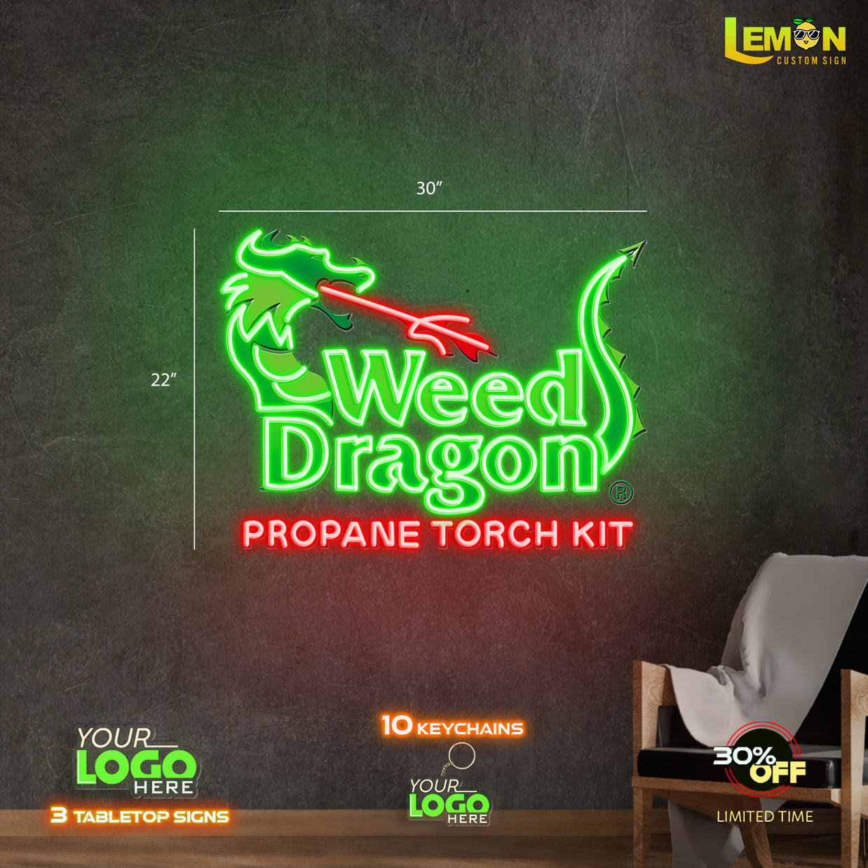 Weed Dragon | LED NEON SIGN