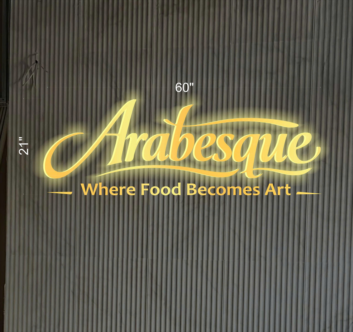 Arabesque Stainless Steel Backlit SIGN