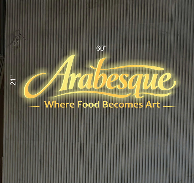 Arabesque Stainless Steel Backlit SIGN