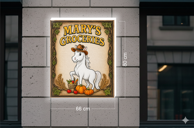 Mary’s Groceries | LED NEON SIGN AND LIGHT BOX SIGN