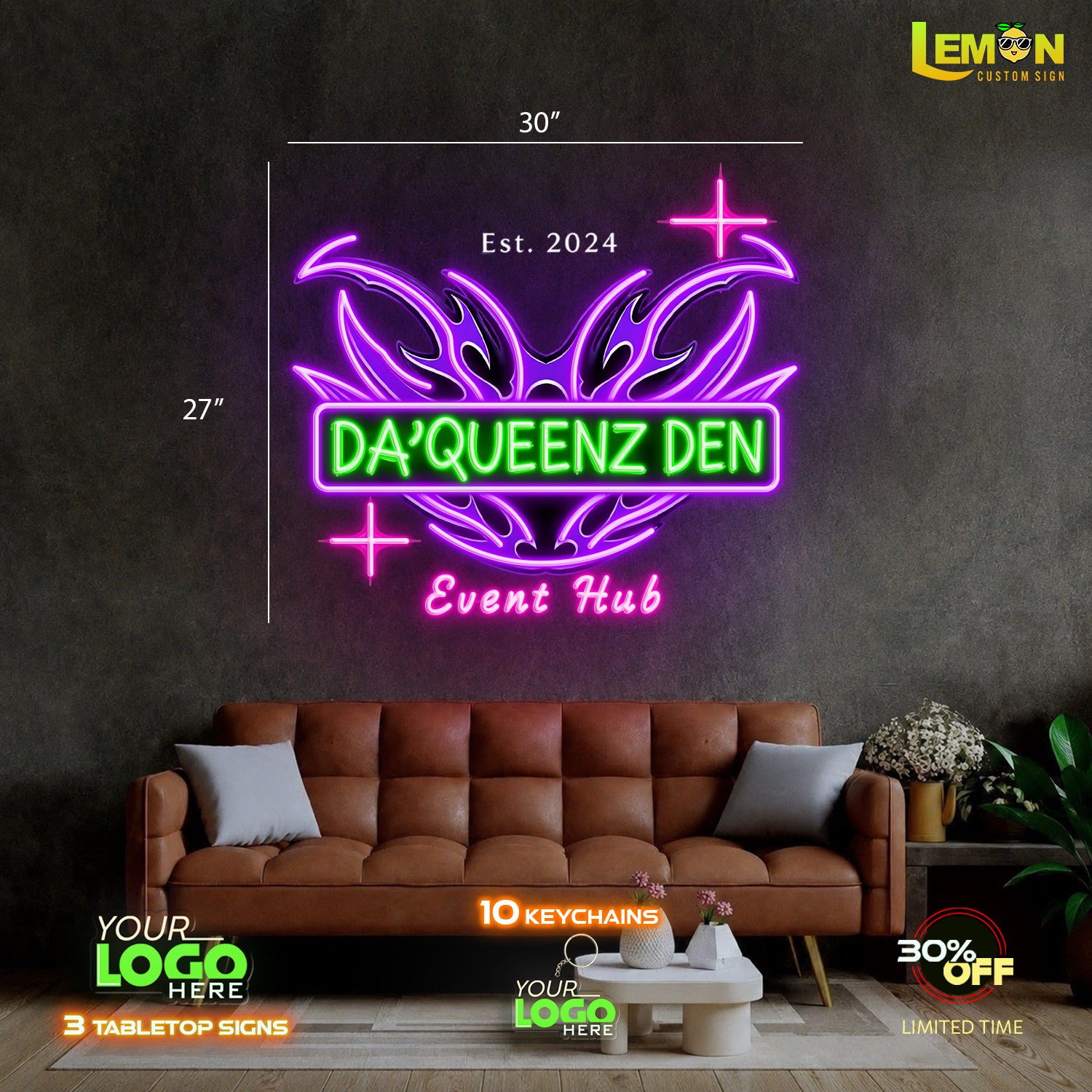 DA'S QUEENZ DEN| LED NEON SIGN ( WATERPROOF SIGN)