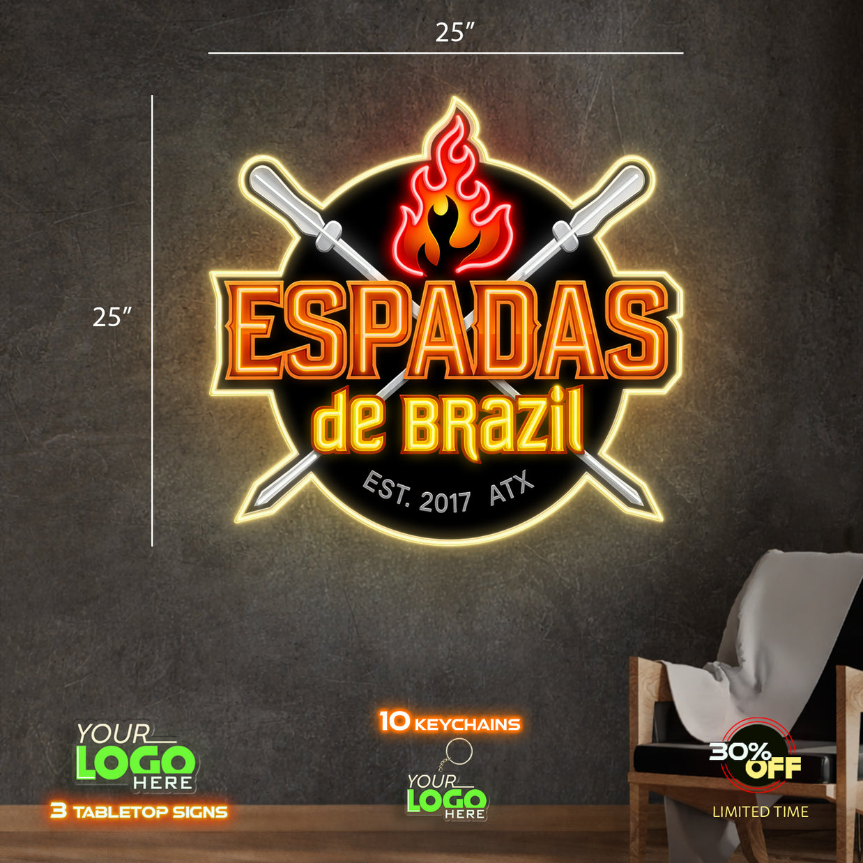 ESPADAS DE BRAZIL| LED NEON SIGN