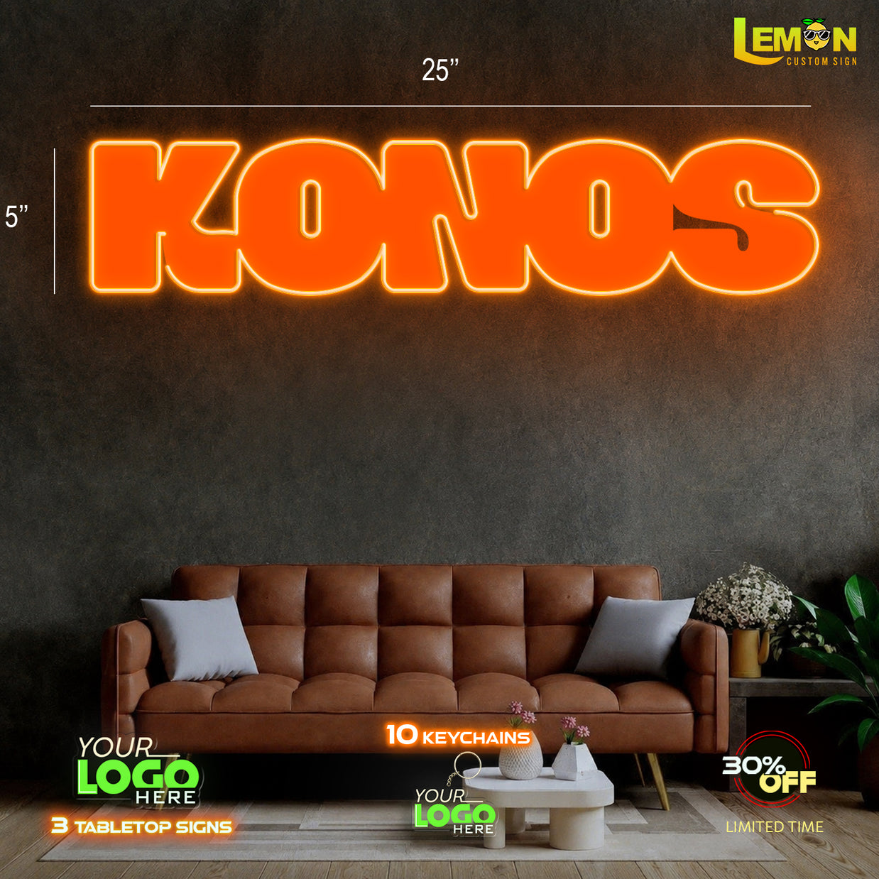 KONOS| LED NEON SIGN (3 SIGNS)