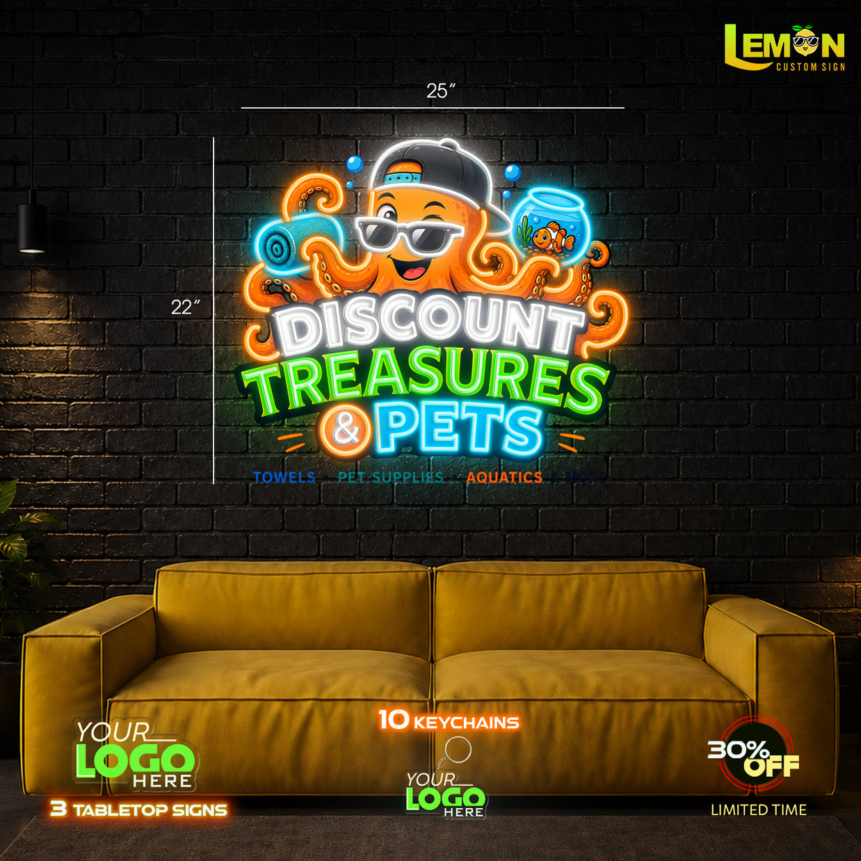 DISCOUNT TREASURES & PETS | LED NEON SIGN