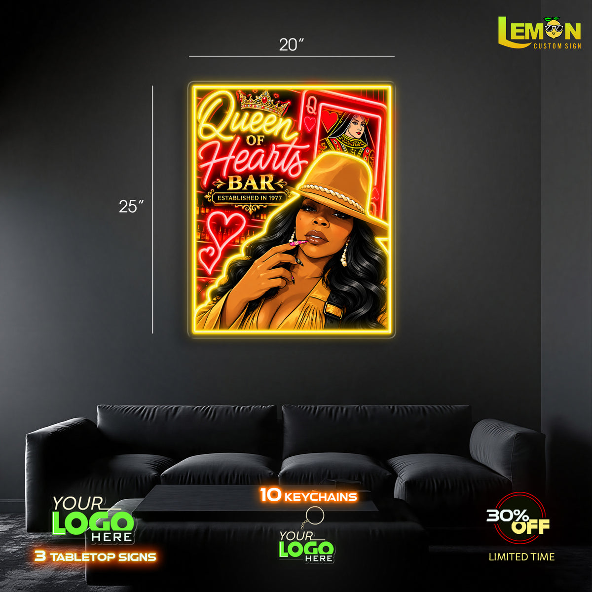 Queen Of Heart Bar| LED NEON SIGN