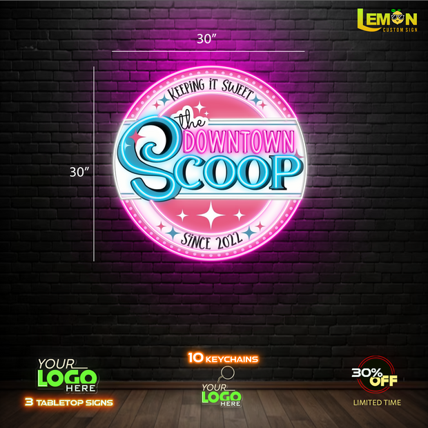 THE DOWNTOWN SCOOP | LED NEON SIGN