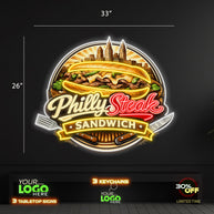 Beef polish sausage and Philly steak sandwich | LED NEON SIGN (2 SIGNS)