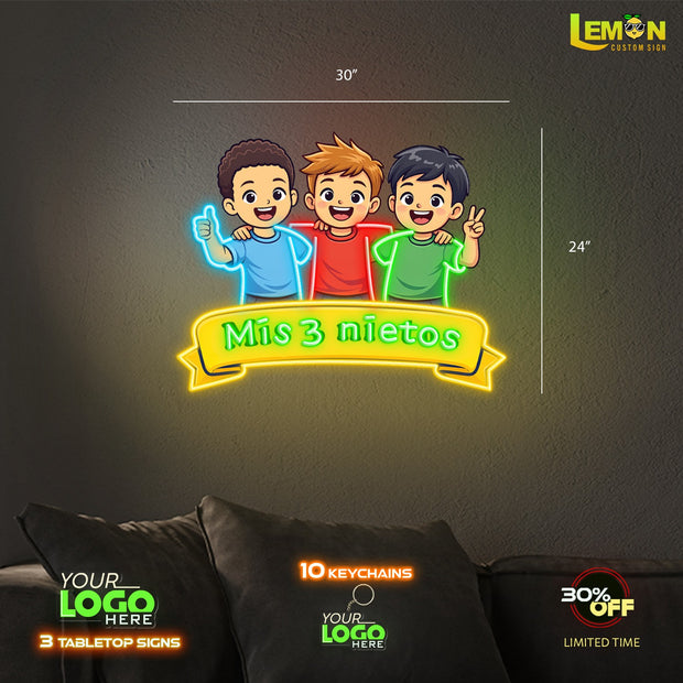 Mis 3 nietos | LED NEON SIGN