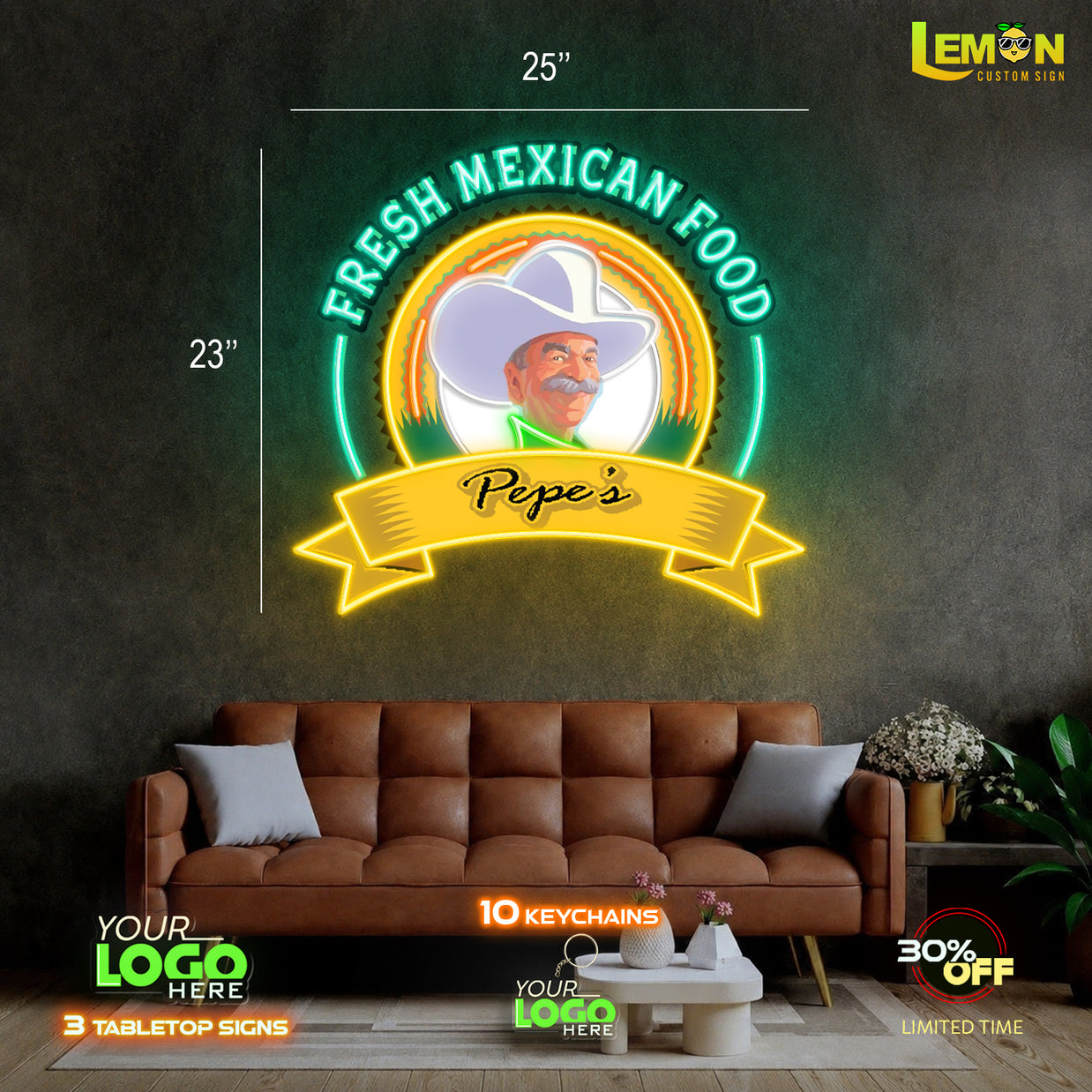 FRESH MEXICAN FOOD| LED NEON SIGN (OUTDOOR SIGN)