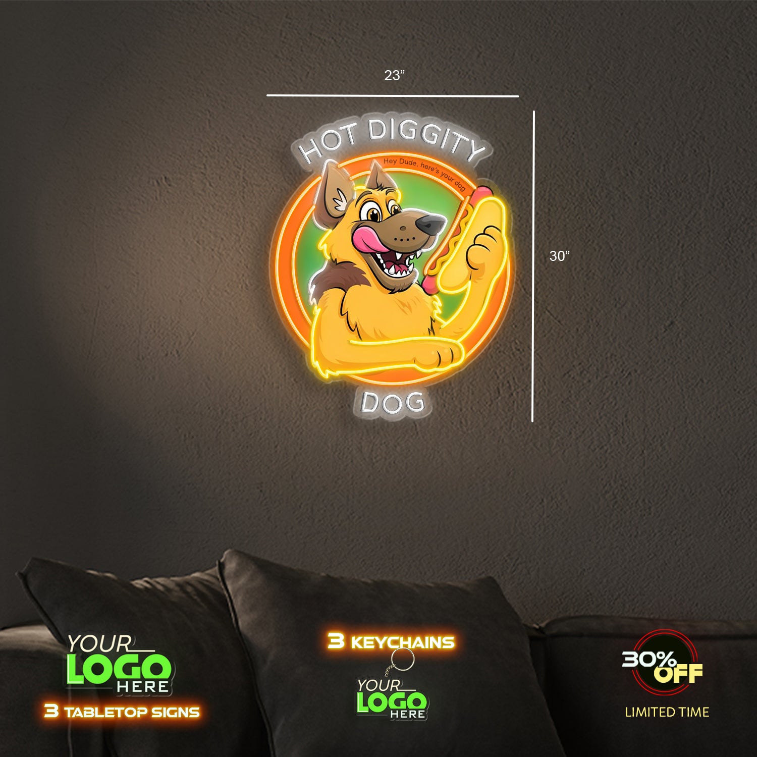 Hot Diggity Dog | LED NEON SIGN ( Waterproof Sign)