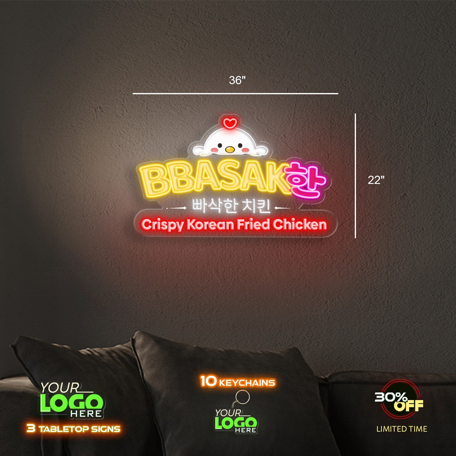 BBASAK | LED NEON SIGN ( 2 SIGNS)