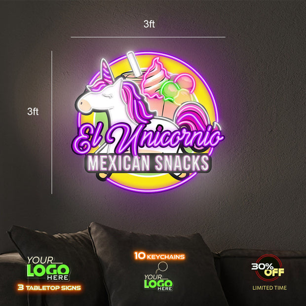 EL Unicornio Mexican Snacks | LED NEON SIGN