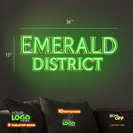 Emerald District | LED NEON SIGN (3 SIGNS: 2 circles and the EMERALD DISTRICT sign)