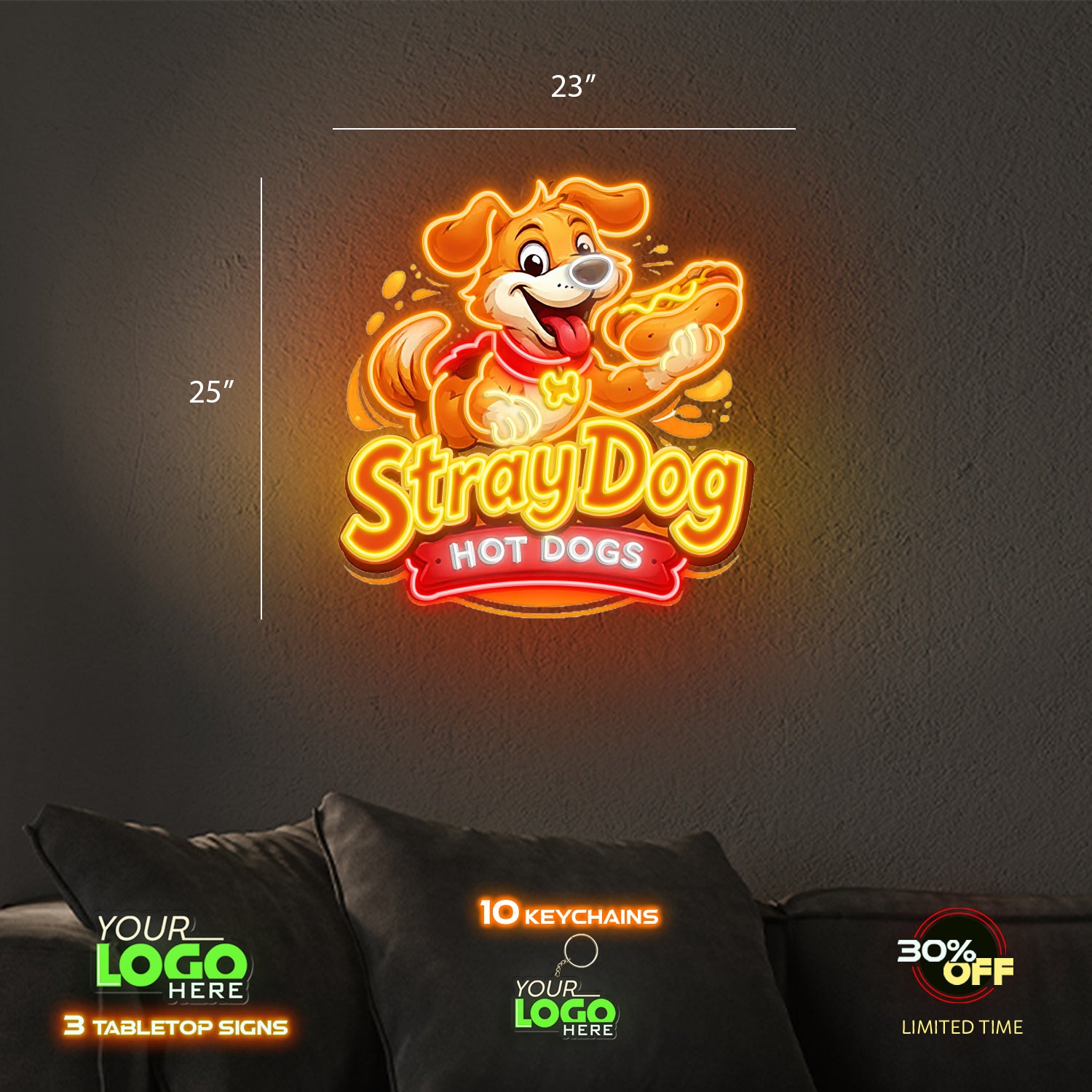 Stray Dog Hot Dogs  | LED NEON SIGN