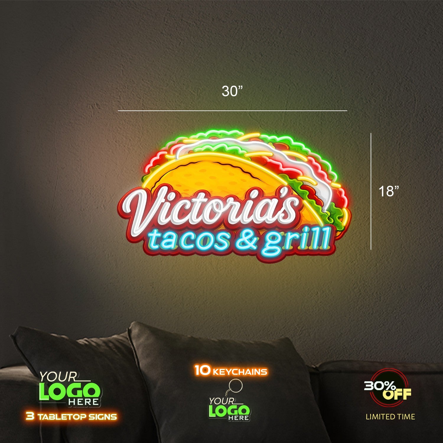 VICTORIA’S TACOS & GRILL | LED NEON SIGN