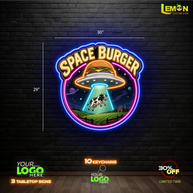 SPACE BURGER | LED NEON SIGN (OUTDOOR)
