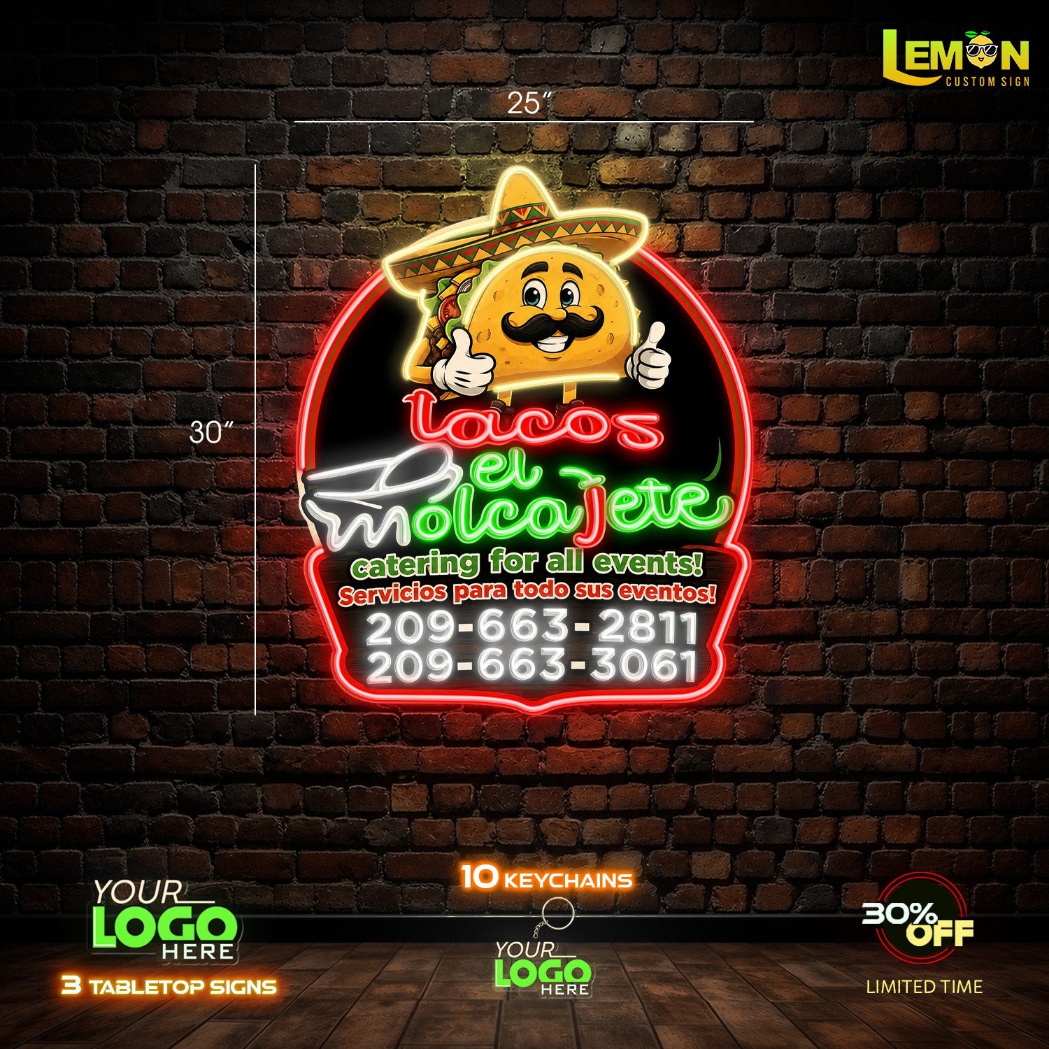 TACOS MOLCAJETE | LED NEON SIGN