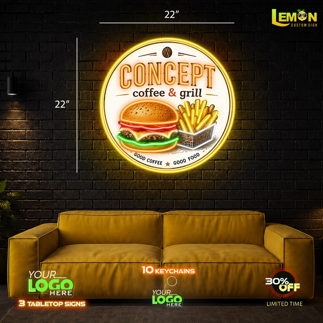 CONCEPT coffee & grill | LED NEON SIGN 4 SIGNS