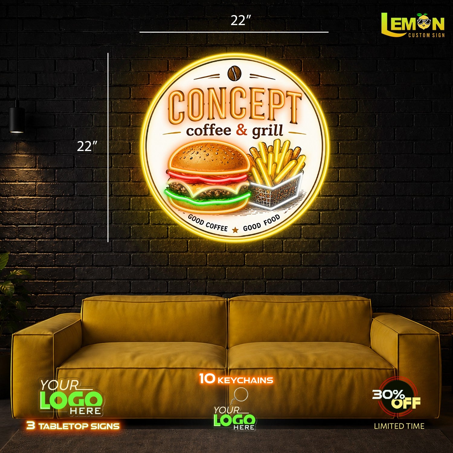 CONCEPT coffee & grill | LED NEON SIGN 4 SIGNS