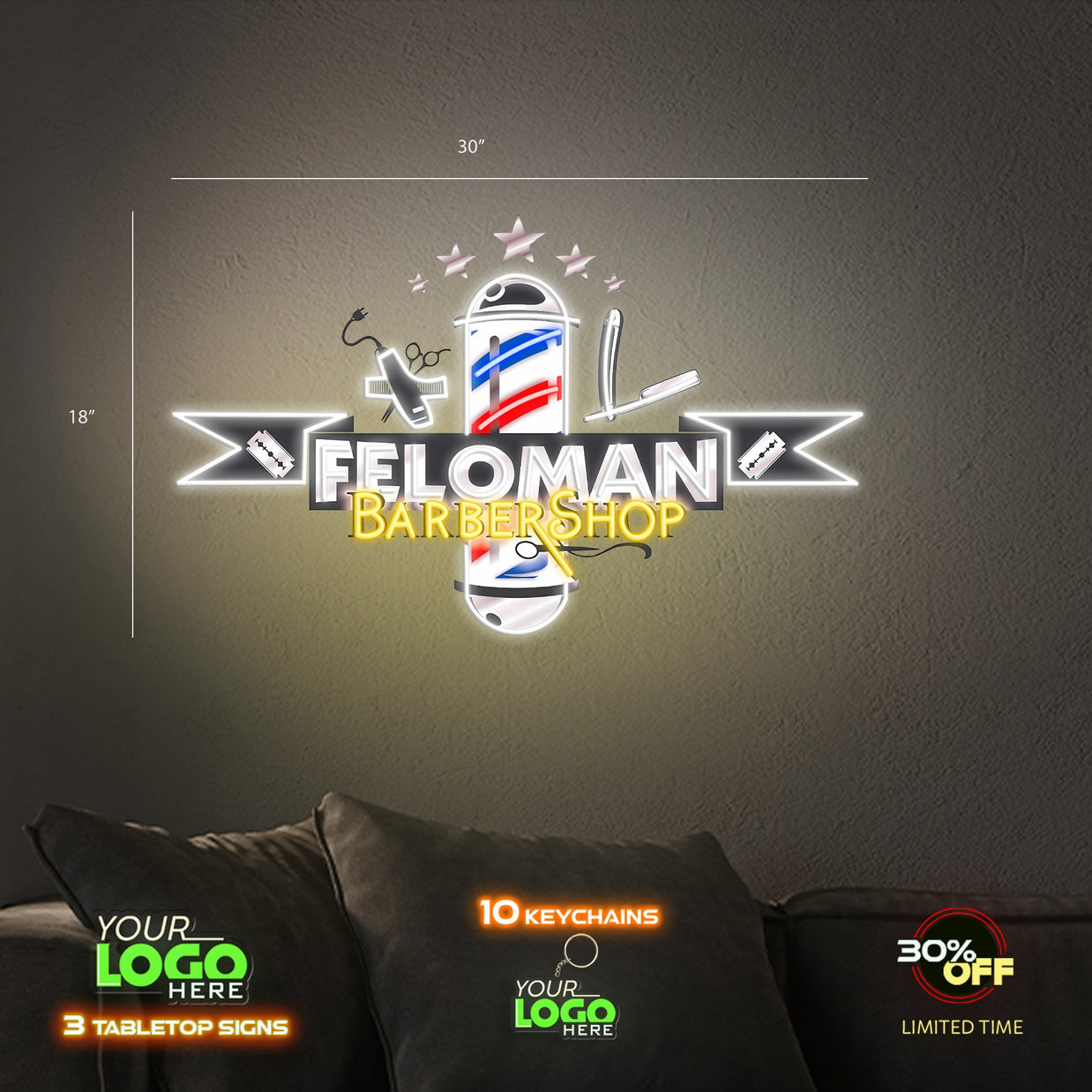 FELOMAN BARBERSHOP | LED NEON SIGN