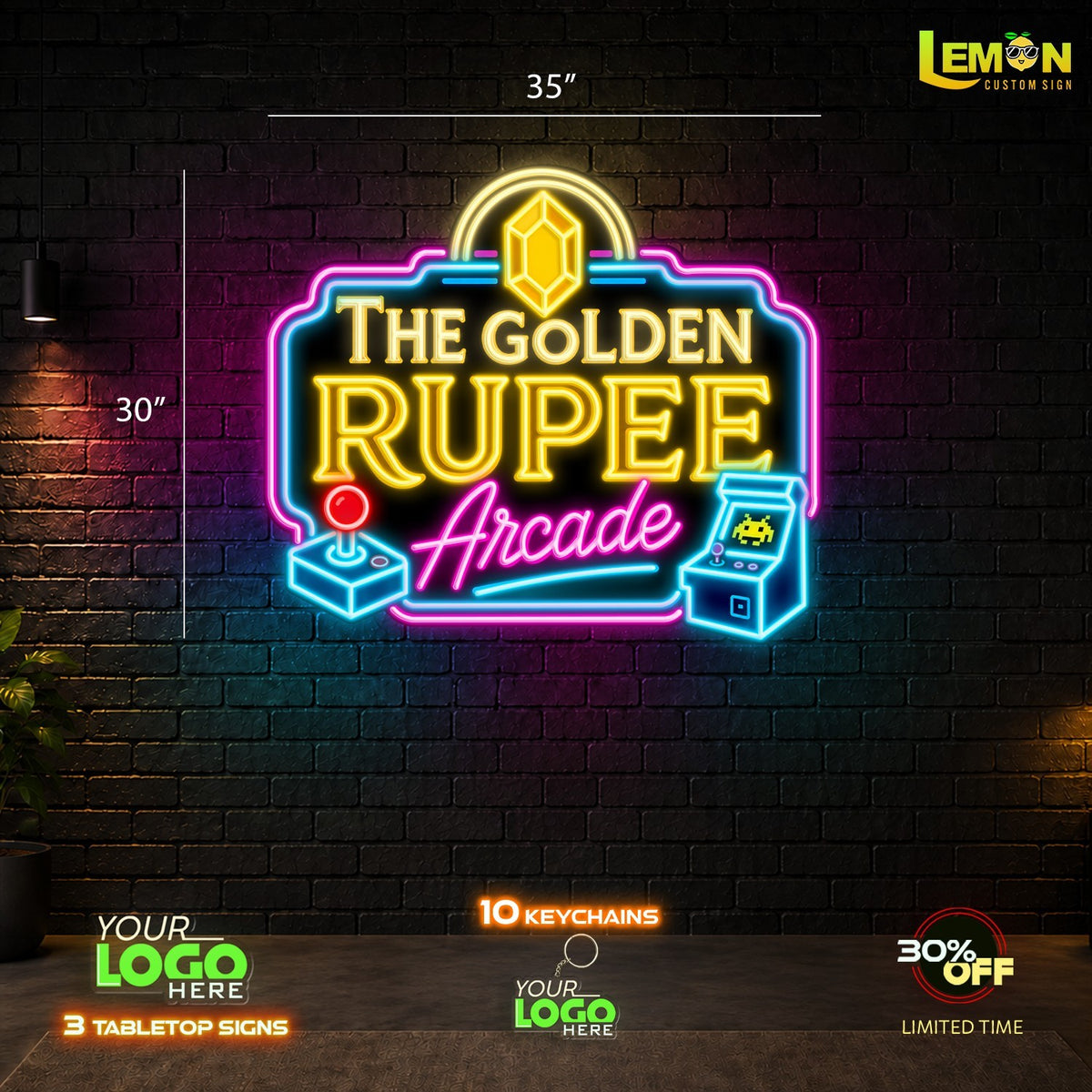 THE GOLDEN RUPEE ARCADE | LED NEON SIGN
